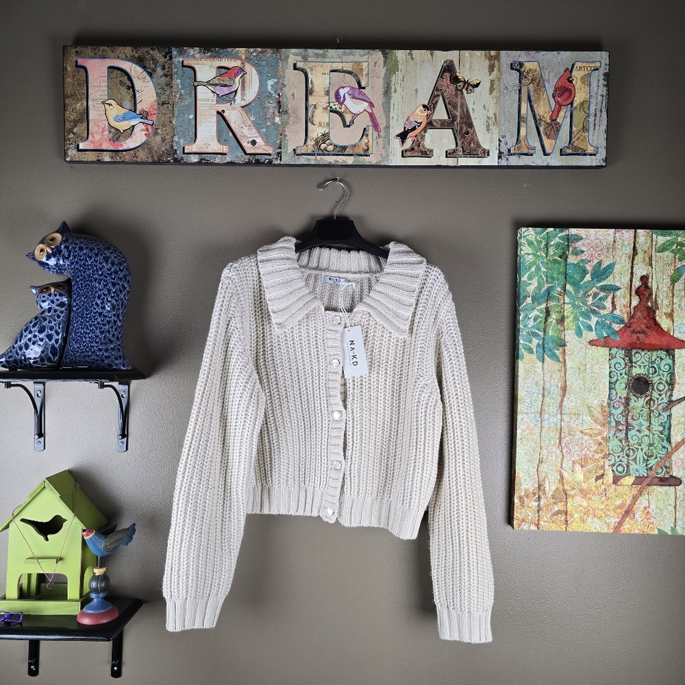NA-KD Knitted Cardigan Sweater Large - Picture 6 of 13